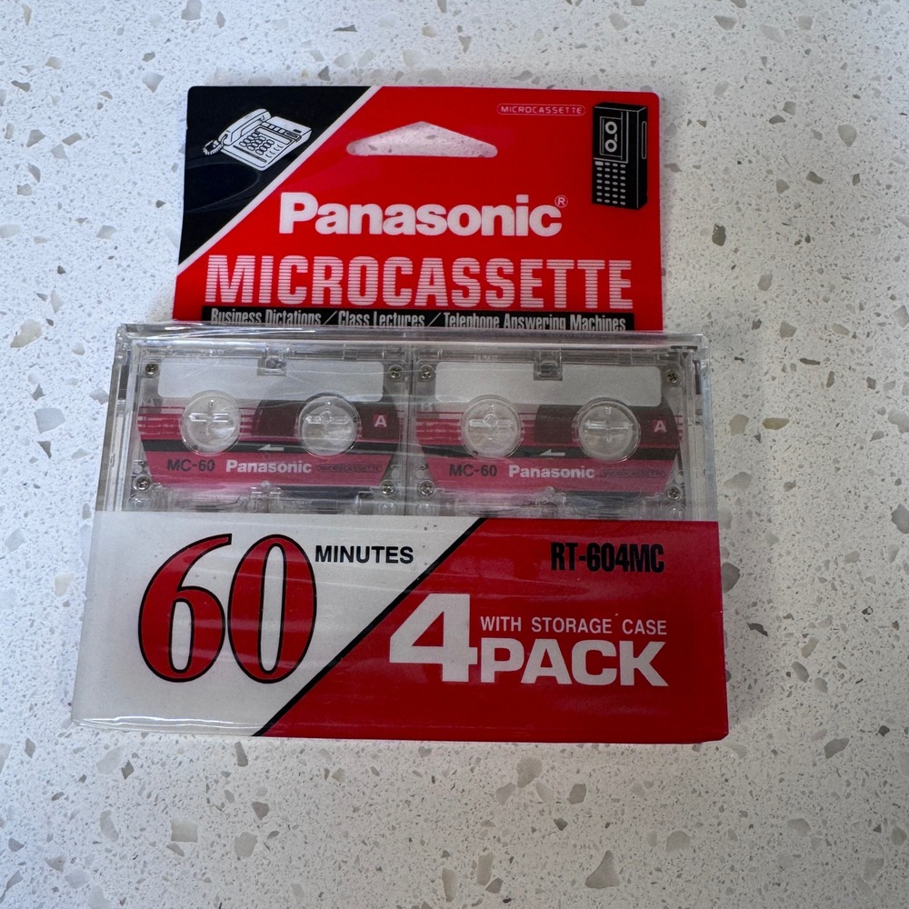 Panasonic Microcassette MC-60 60 Minute 4 Pack RT-604MC New Sealed Japan
